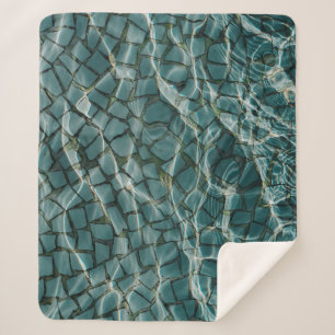 Cobertor Sherpa Pintura de abstrato branco e azul