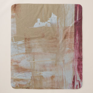 Cobertor Sherpa Pintura de abstrato branco e castanho