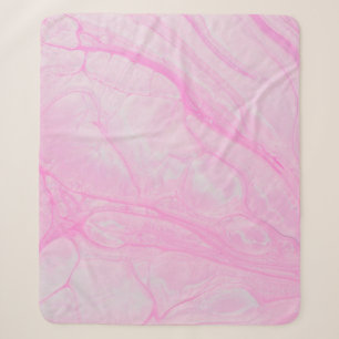Cobertor Sherpa Pintura de abstrato branco e rosa