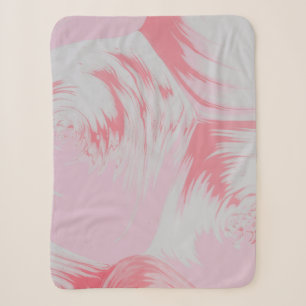 Cobertor Sherpa Pintura de abstrato branco e rosa
