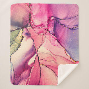 Cobertor Sherpa Pintura de abstrato fluido de luxo natural em alco