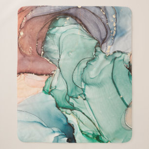 Cobertor Sherpa Pintura de abstrato fluido de luxo natural em alco