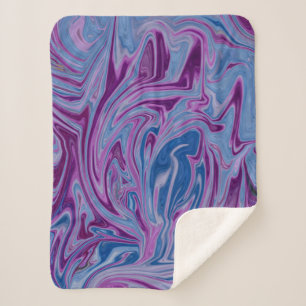 Cobertor Sherpa Pintura de abstrato púrpura e azul