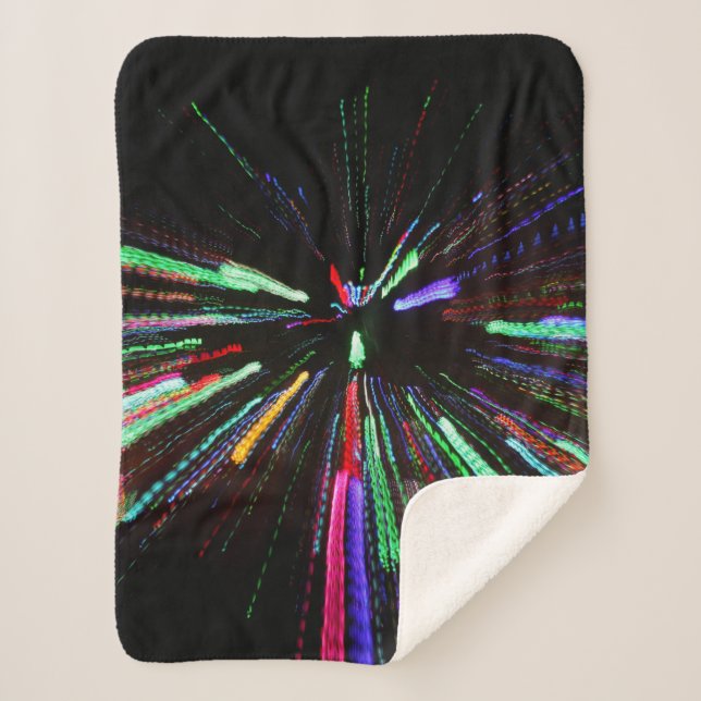 Cobertor Sherpa Pintura de abstrato vermelho, verde e azul (Frente)