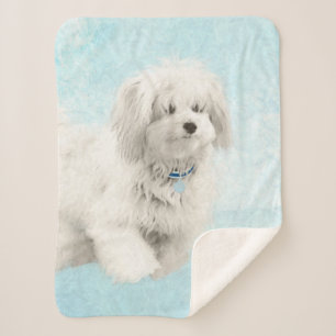 Cobertor Sherpa Pintura de Algodão de Tulear - Arte de Cachorro O