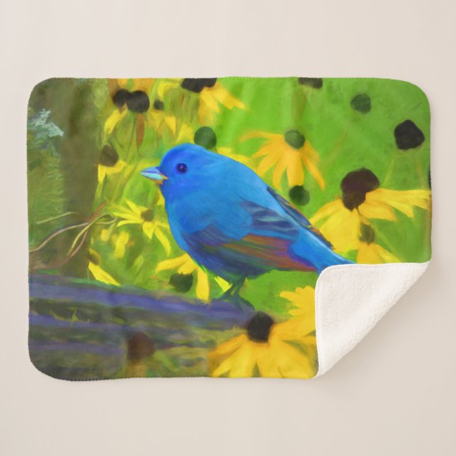 Cobertor Sherpa Pintura De Bundas Indigo - Arte Original Para Páss (Frente (Horizontal))