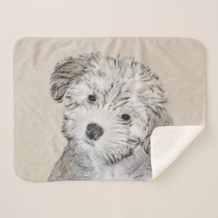 Cobertor Sherpa Pintura De Cachorro Em Havanês - Arte De Cão Ori