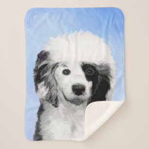 Cobertor Sherpa Pintura de Cachorro Português - Arte Original de C