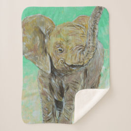 Cobertor Sherpa Pintura de elefante bebê