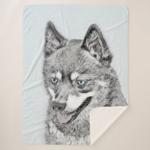 Cobertor Sherpa Pintura de Klee Kai no Alasca - Arte de Cachorro O
