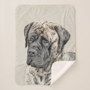 Cobertor Sherpa Pintura de Mastiff Inglês (Brindle) - Arte Canina