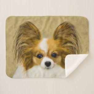 Cobertor Sherpa Pintura de Papillon (Hound Tri) - Arte de Cão Ori