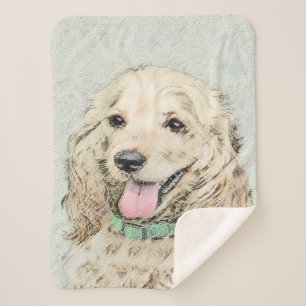 Cobertor Sherpa Pintura do Cocker Spaniel Buff - Arte Original par