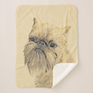 Cobertor Sherpa Pintura em Bruxelas Griffon - Arte Cachorra Origin