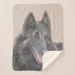 Cobertor Sherpa Pintura em Tervuren Belga - Arte Cachorra Original