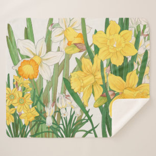 Cobertor Sherpa Pintura em Xilogravura de Narciso, Tanigami Kônan,