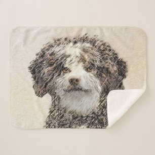 Cobertor Sherpa Pintura Espanhola de Cão-de-Água - Arte Cão Ori