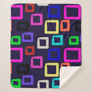 Cobertor Sherpa Pintura geométrica quadrada, design gráfico sem co