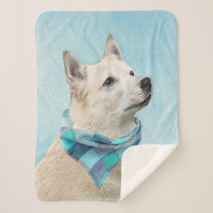 Cobertor Sherpa Pintura Norueguesa De Buhund - Arte De Cachorro Or