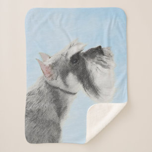 Cobertor Sherpa Pintura Schnauzer (Giant, Standard) - Arte Canina