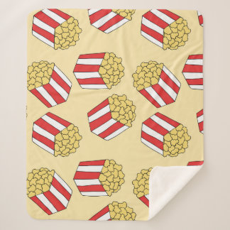 Cobertor Sherpa Pipoca desenhada à mão, padrão incolor.