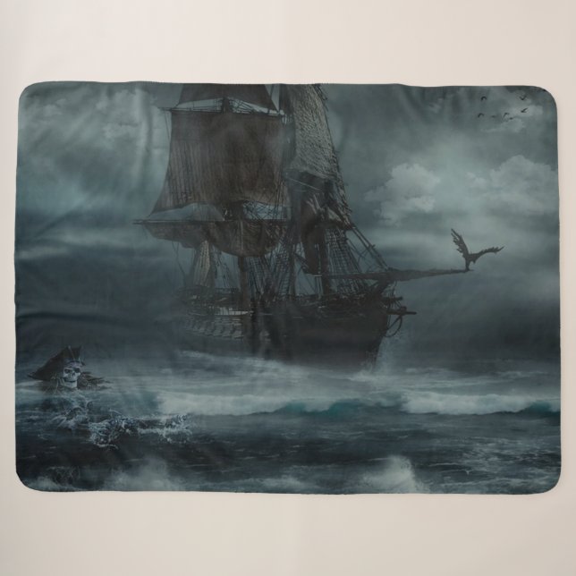 Cobertor Sherpa PIRATE SHIP numa TEMPORADA (Frente (Horizontal))