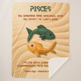 Cobertor Sherpa Pisces Zodiac Sign Modern 3D Astrology Design