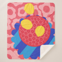 Cobertor Sherpa Placa de Flor de Limão