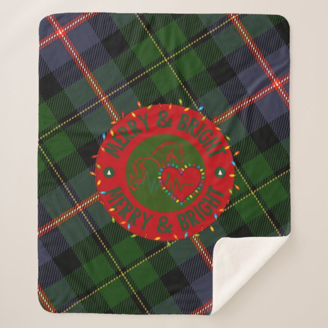 Cobertor Sherpa Plaid Sherpa Blanket Merry & Bright (Frente)