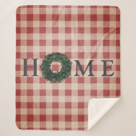 Cobertor Sherpa Plaid Vermelho TYPOGRAFIA HOME Estilo Fazenda Eleg