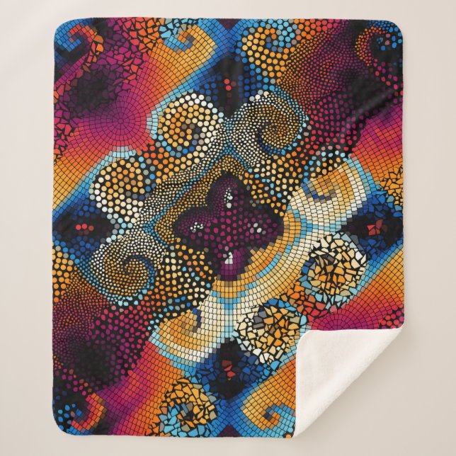 Cobertor Sherpa Plano de fundo de textura uniforme do ornamentado. (Frente)