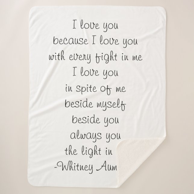 Cobertor Sherpa Poesia em Aberto (Frente)