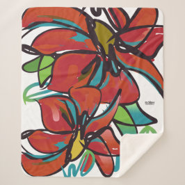 Cobertor Sherpa Poinsettia Sherpa Blanket Médio