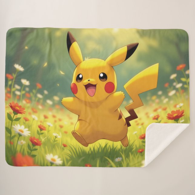 Cobertor Sherpa Pokémon und seine Treue Freunde (Frente (Horizontal))