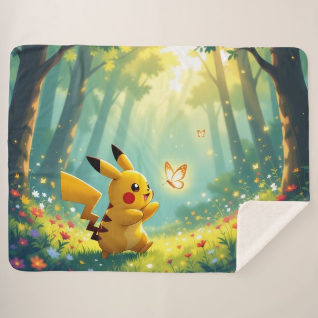 Cobertor Sherpa Pokémon und seine Treue Freunde (Frente (Horizontal))