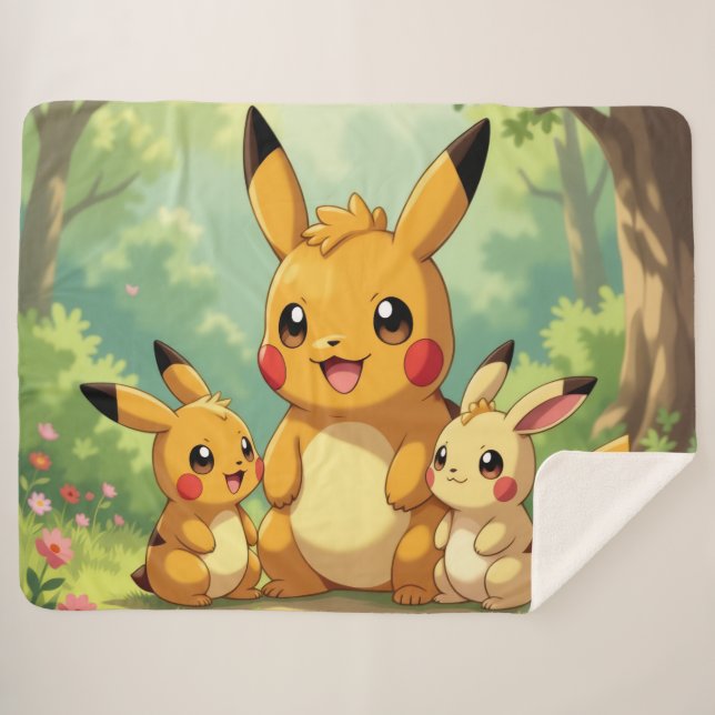 Cobertor Sherpa Pokémon und seine Treue Freunde (Frente (Horizontal))
