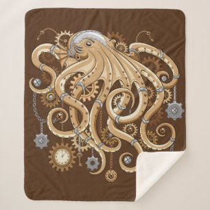 Cobertor Sherpa Polvo Steampunk Retro Fantasia Mecânica
