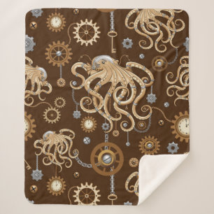Cobertor Sherpa Polvo Steampunk Retro Fantasia Mecânica