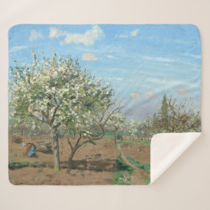 Cobertor Sherpa Pomar em Bloom, Louveciennes Camille Pissarro