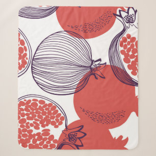 Cobertor Sherpa Pomegranate Fashion: Padrão de Vintagem Invisível