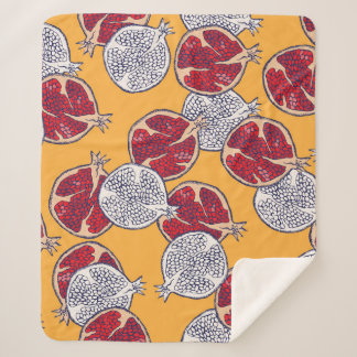 Cobertor Sherpa Pomegranato Desenhado: Padrão De Vintagem Feita À 