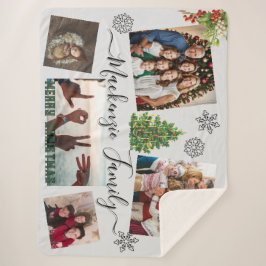 Cobertor Sherpa ✨ Ponderar Sua Família De NATAL Personalizado
