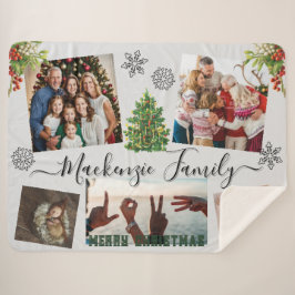 Cobertor Sherpa ✨ Ponderar Sua Família De NATAL Personalizado