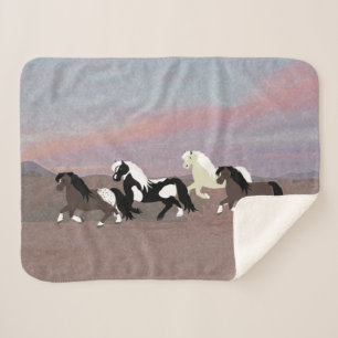 Cobertor Sherpa Ponies Sherpa Blanket
