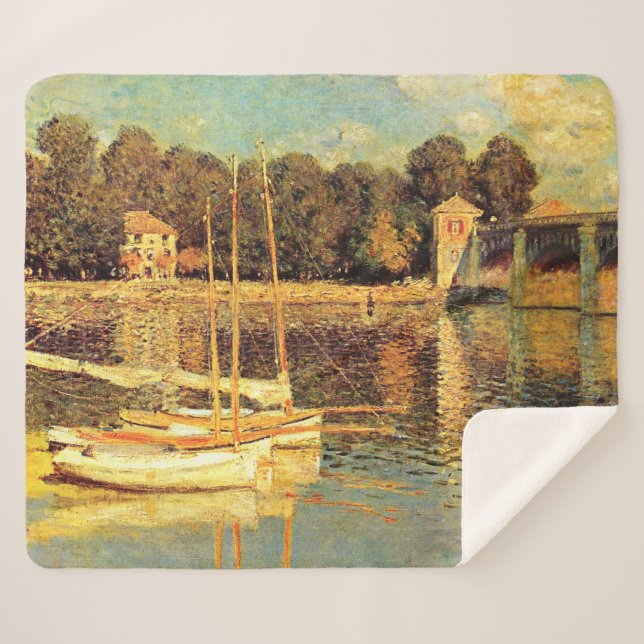 Cobertor Sherpa Ponte no Argenteuil Claude Monet (Frente (Horizontal))