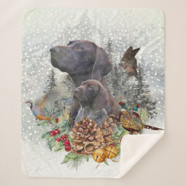 Cobertor Sherpa Ponteiro Alemão Curto no inverno