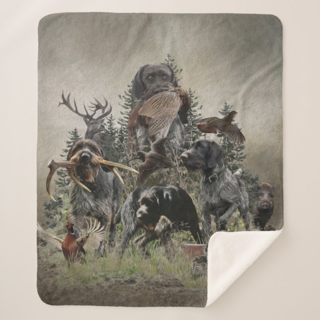 Cobertor Sherpa Ponteiro alemão Wirehaired (Frente)