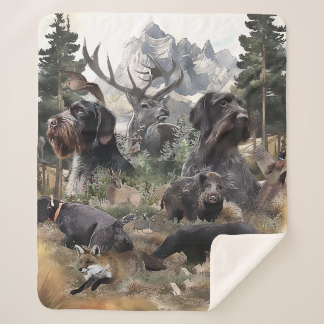 Cobertor Sherpa Ponteiro alemão Wirehaired (Frente)