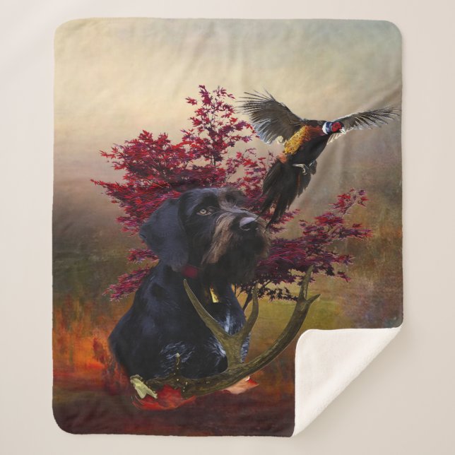 Cobertor Sherpa Ponteiro alemão Wirehaired (Frente)