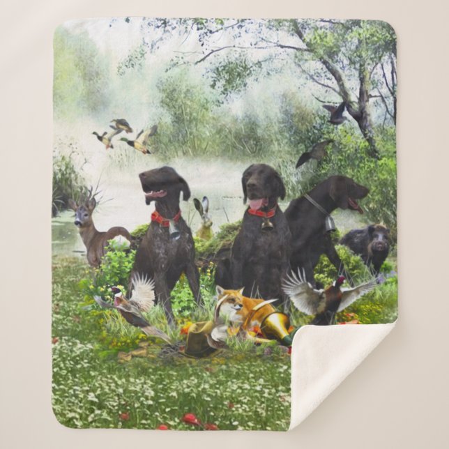 Cobertor Sherpa Ponteiros abreviados alemães (Frente)